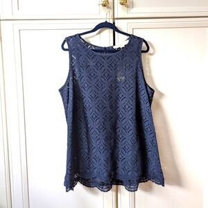 Loft Eyelet Lace Sleeveless Top. Never Worn.